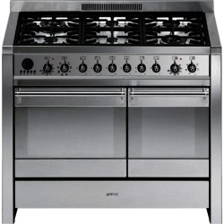 Smeg A2-8 100cm Dual Cavity Dual Fuel Pyrolytic Opera Range Cooker in St/Steel